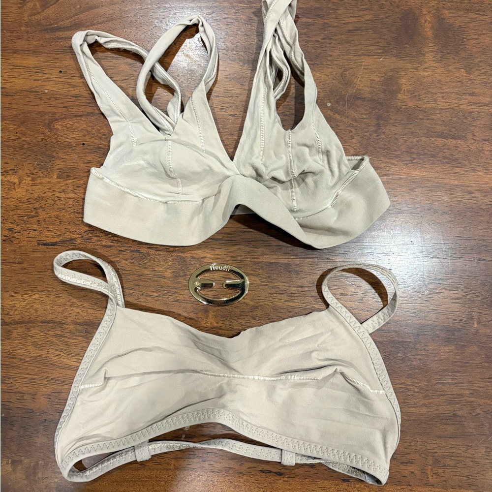 Two Nuudii System Bras + Gold Clip